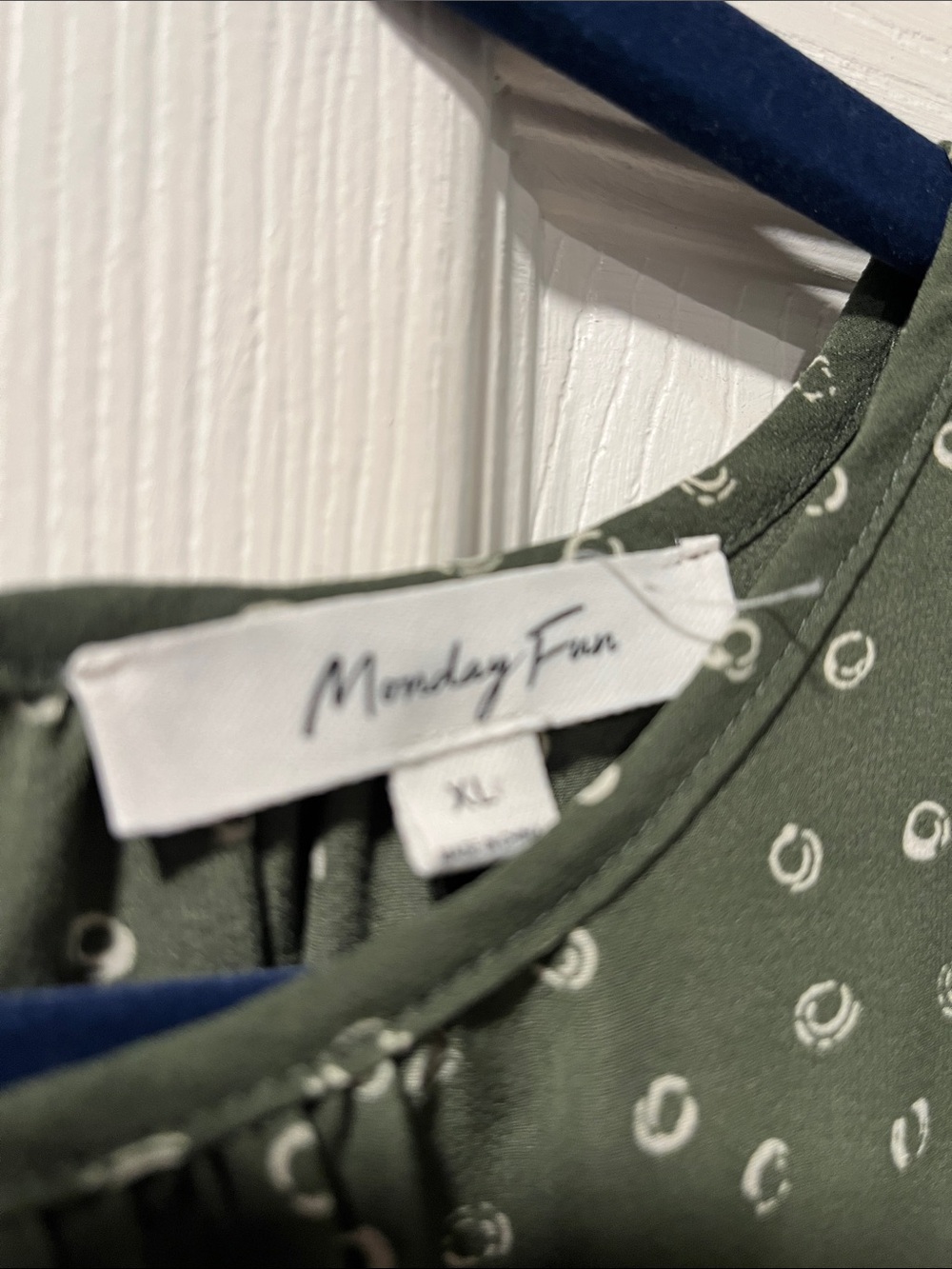 Women’s Olive Green Short Sleeve Blouse - Picture 2 of 5